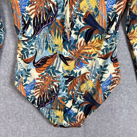 Patagonia Jurassic Fern Long Sleeved Swell Seeker One Piece Swimsuit Size Medium - Picture 6 of 11